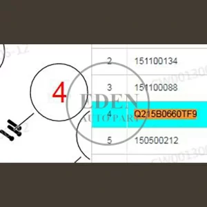 Q215B0660TF9 HAVAL TANK 500 Hexalobular socket pan head screws GWM HAVAL AUTO PARTS VEHICLE PARTS&ACCESSORIES